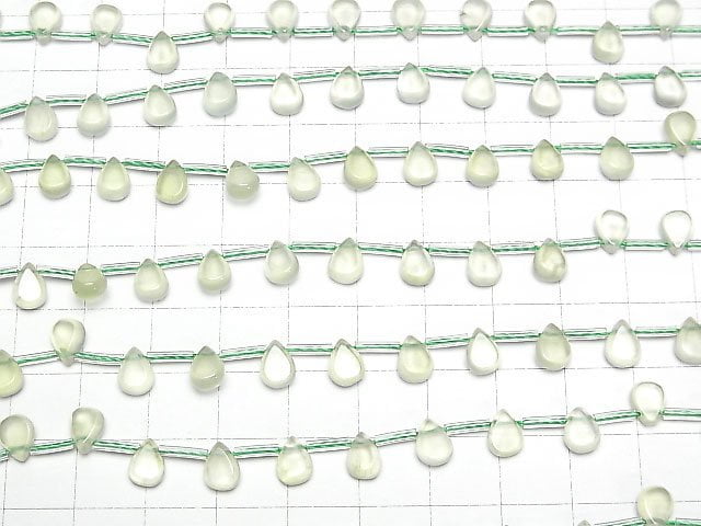 [Video]High Quality Prehnite AAA Pear shape (Smooth) 7x5mm 1strand beads (aprx.7inch/17cm)