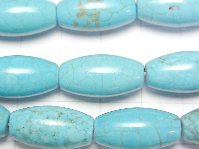 [Video]Magnesite Turquoise Rice 20x10x10mm 1strand beads (aprx.15inch/36cm)