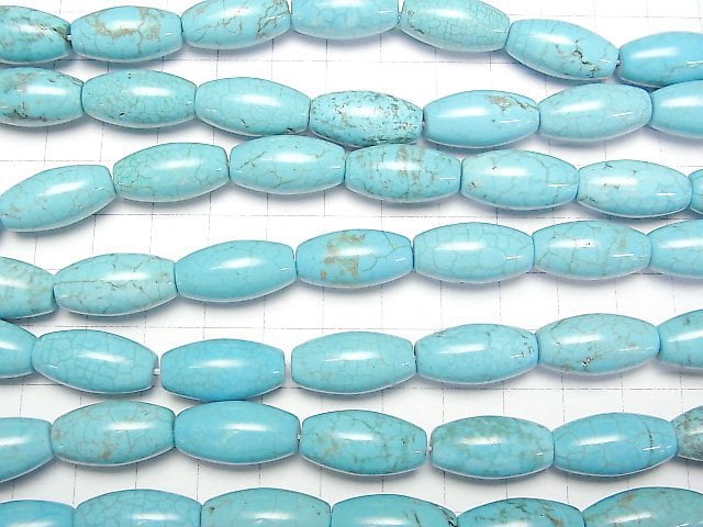 [Video]Magnesite Turquoise Rice 20x10x10mm 1strand beads (aprx.15inch/36cm)