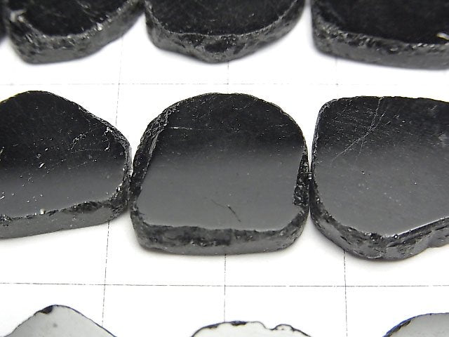 [Video]Black Tourmaline Slice Nugget 1strand beads (aprx.7inch/17cm)