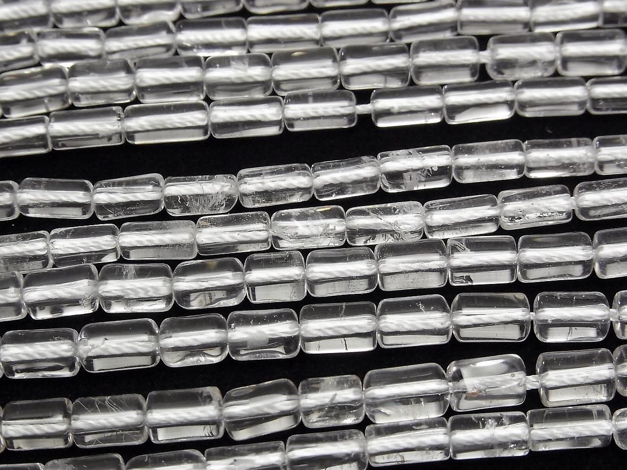 水晶石英 AAA 管珠 7x5x5mm 半串或一串 (約15英吋/38公分)