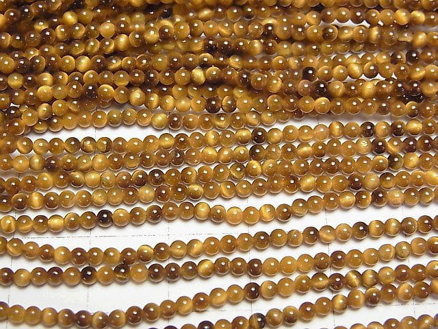 [Video]Yellow Tiger's Eye AAA Round 2mm HoneyColor 1strand beads (aprx.15inch/37cm)