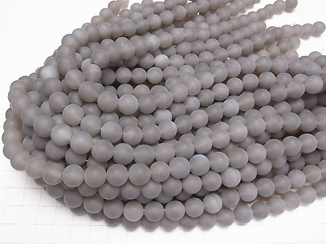 [Video] Frost Gray Onyx Round 10mm 1strand beads (aprx.14inch/35cm)