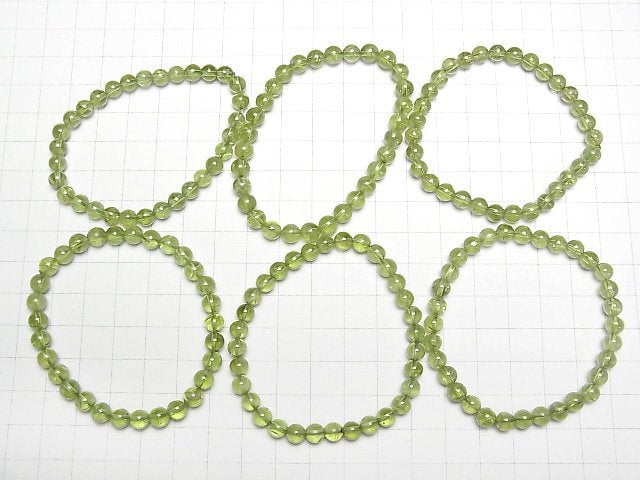 [Video]Peridot AAA- Round 6mm Bracelet