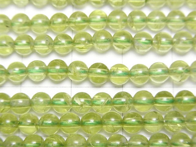 [Video]Peridot AAA- Round 4mm half or 1strand beads (aprx.16inch/39cm)