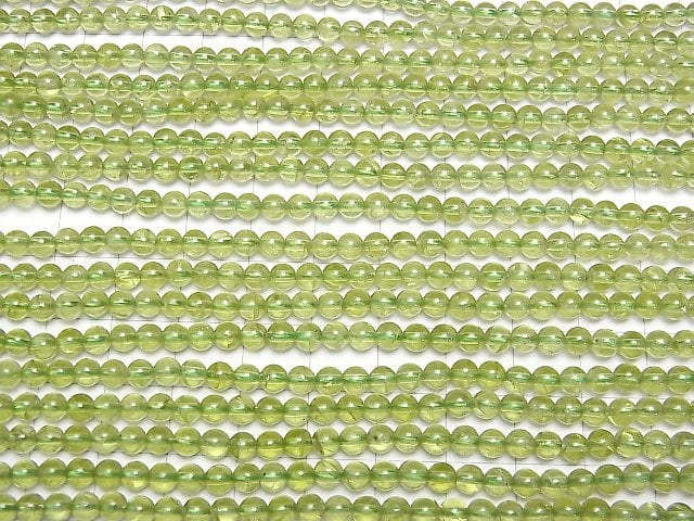 [Video]Peridot AAA- Round 4mm half or 1strand beads (aprx.16inch/39cm)