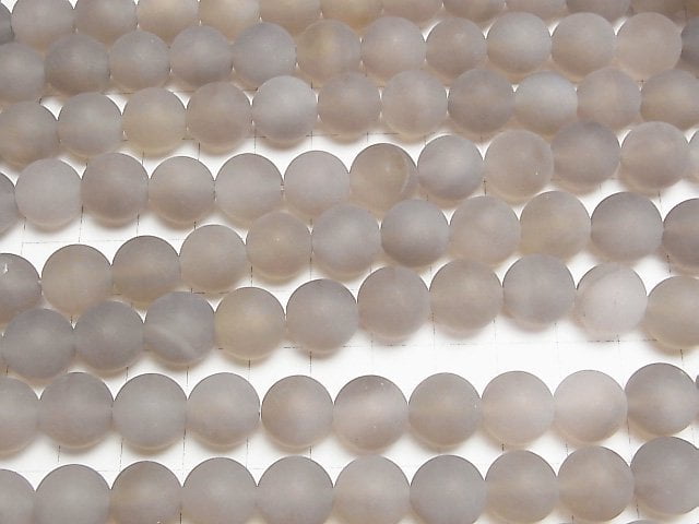 [Video] Frost Gray Onyx Round 12mm 1strand beads (aprx.14inch/35cm)