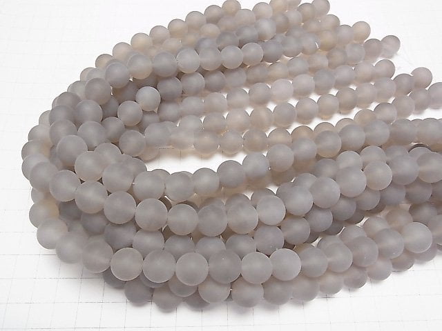 [Video] Frost Gray Onyx Round 12mm 1strand beads (aprx.14inch/35cm)