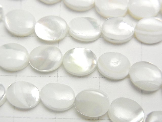 [Video] Mother of Pearl MOP White Oval 8x6mm 1strand beads (aprx.15inch/37cm)