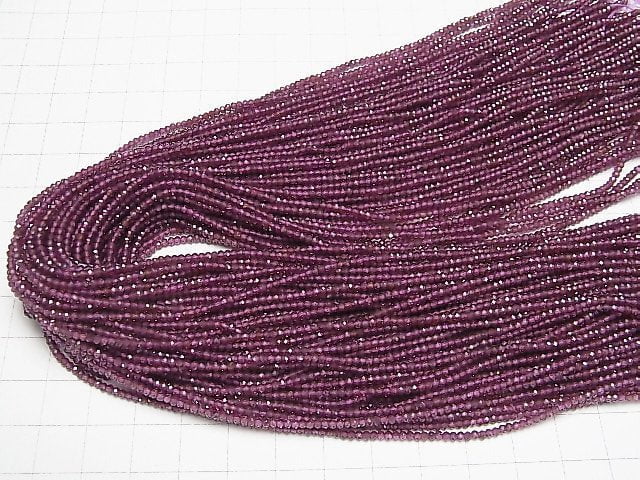[Video]High Quality! Rhodolite Garnet AAA Faceted Button Rondelle 2x2x1.5mm 1strand beads (aprx.15inch/38cm)