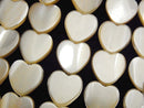 [Video]Mother of Pearl MOP Beige Vertical Hole Heart Shape 12x12mm 1strand beads (aprx.15inch/37cm)