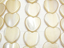[Video]Mother of Pearl MOP Beige Vertical Hole Heart Shape 12x12mm 1strand beads (aprx.15inch/37cm)