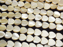 [Video]Mother of Pearl MOP Beige Vertical Hole Heart Shape 12x12mm 1strand beads (aprx.15inch/37cm)