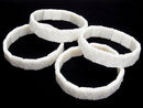[Video] High Quality White Shell Carved 2 Holes Square 14x14mm Bracelet