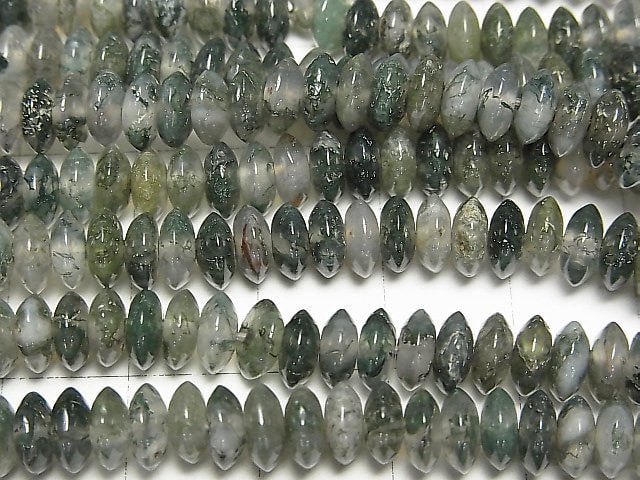 [Video]Moss Agate AAA- Roundel 6x6x2.5mm 1strand beads (aprx.15inch/36cm)