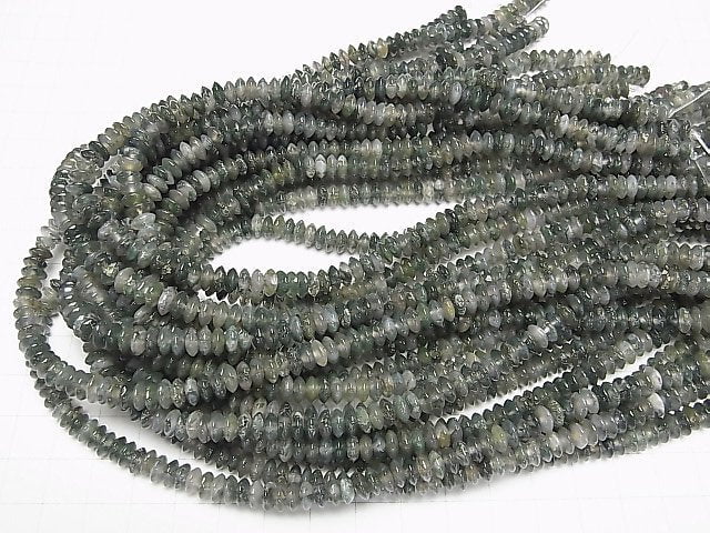 [Video]Moss Agate AAA- Rondelle 6x6x2.5mm 1strand beads (aprx.15inch/36cm)
