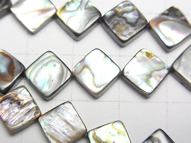 [Video]Abalone Shell Diamond 10x10mm 1/4 or 1strand beads (aprx.15inch/38cm)