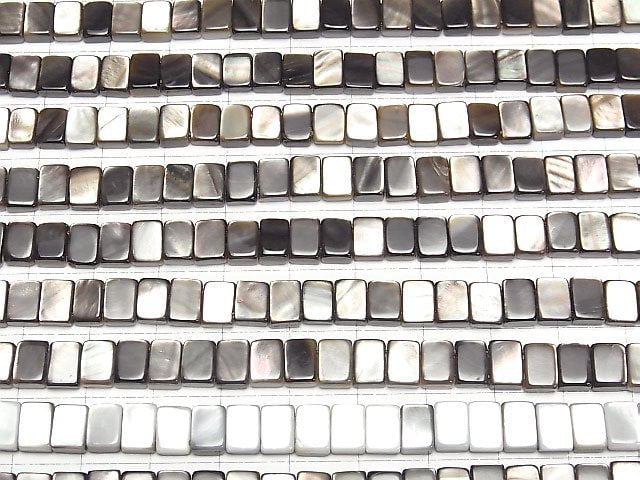 [Video] High Quality Black Shell (Black-lip Oyster ) 2 Hole Rectangle 7x5mm 1/4 or 1strand beads (aprx.15inch/38cm)