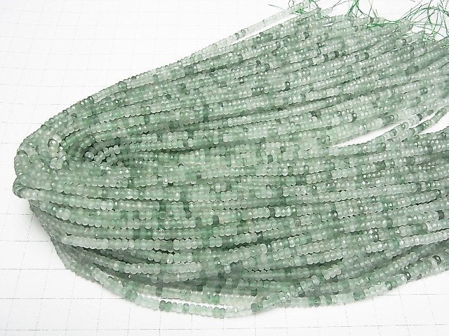 [Video]High Quality! Green Aventurine Faceted Button Rondelle 3x3x2mm 1strand beads (aprx.15inch/37cm)