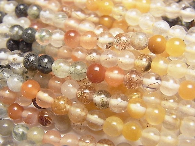 Rutilated Quartz Gemstone Beads