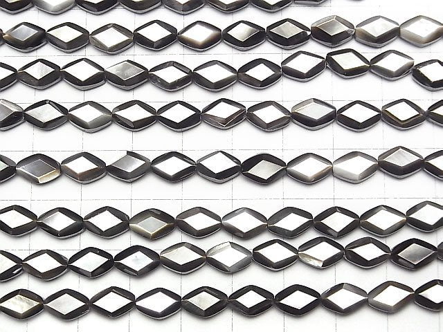 [Video]高質量黑碟貝（黑唇蠔）AAA鑽石形9x6毫米1/4或1串珠（約15英寸/38厘米）