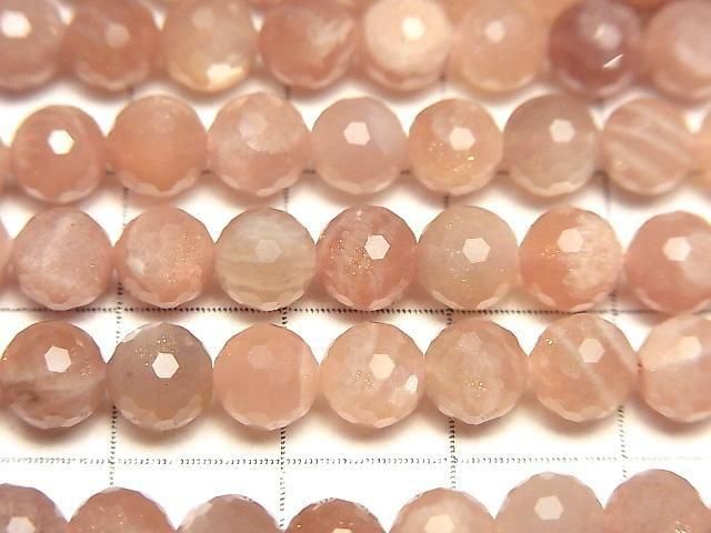 [Video] High Quality! Orange Moonstone AA++ 128 Faceted Round 6mm 1-strand beads (approx. 15 inch/36 cm)