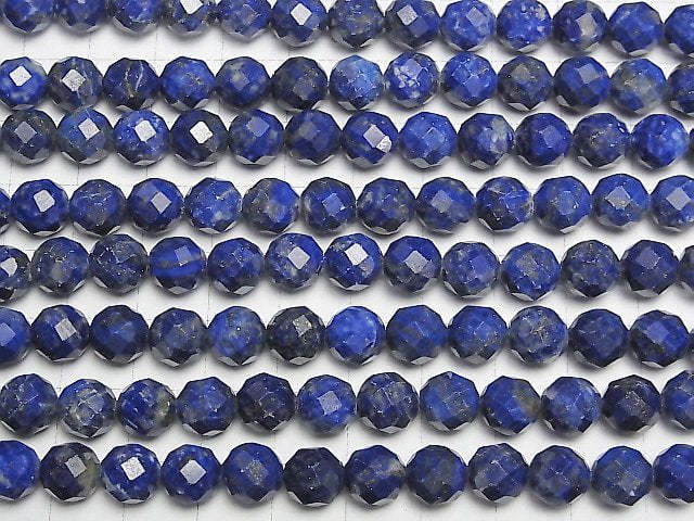 [Video] Lapislazuli AA+ Faceted Round 8mm 1strand beads (aprx.15inch/36cm)