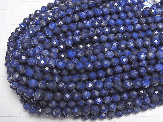 [Video] Lapislazuli AA+ Faceted Round 8mm 1strand beads (aprx.15inch/36cm)