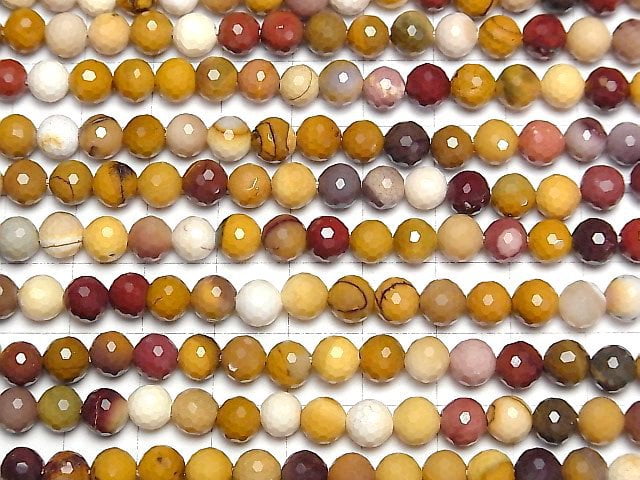 [Video]High Quality! Mookaite 128Faceted Round 6mm 1strand beads (aprx.14inch/35cm)