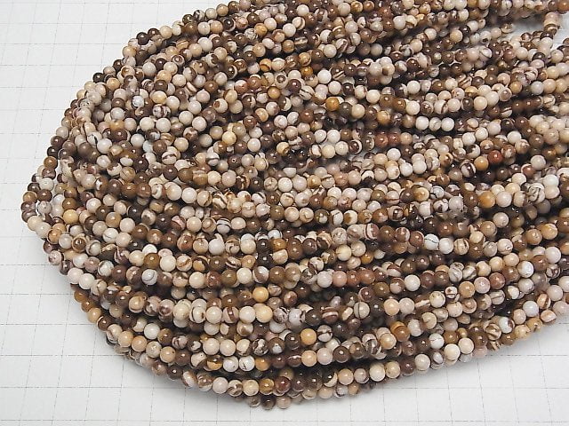 [Video]Cappuccino Jasper Round 4.5mm 1strand beads (aprx.15inch/36cm)