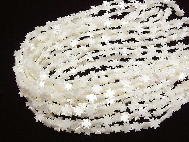 Mother of Pearl MOP White Cross 9x9x2.5mm half or 1strand beads (aprx.14inch/34cm)