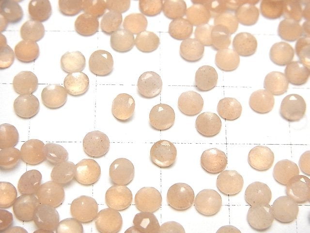[Video]High Quality Peach Moonstone AAA Loose stone Round Faceted 4x4mm 10pcs
