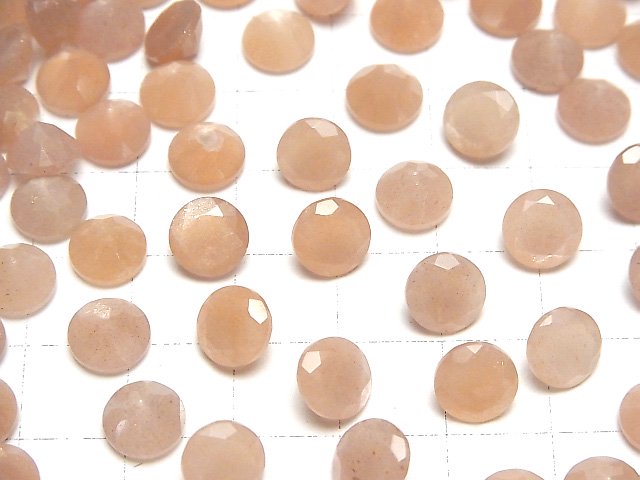 [Video]High Quality Peach Moonstone AAA Loose stone Round Faceted 8x8mm 4pcs