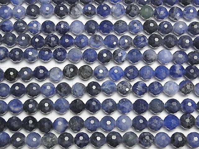 [Video]High Quality! Sodalite AA+ 128Faceted Round 8mm 1strand beads (aprx.15inch/36cm)