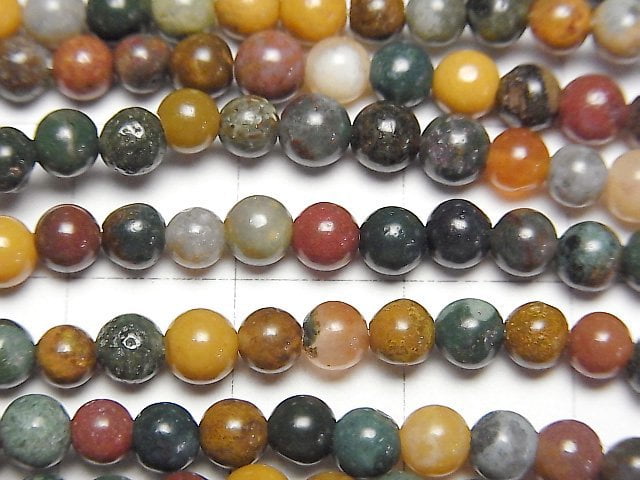 [Video] Madagascar Ocean Jasper Round 4mm 1strand beads (aprx.14inch/35cm)