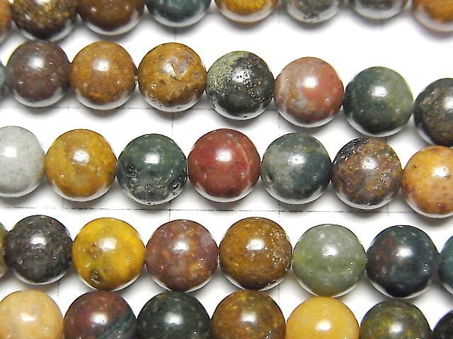 [Video] Madagascar Ocean Jasper Round 6mm 1strand beads (aprx.14inch/35cm)