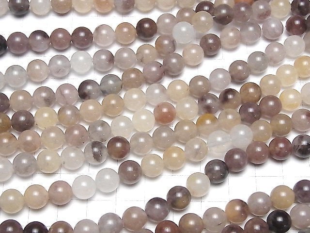 [Video] Multicolor Quartz Round 8mm 1strand beads (aprx.14inch/35cm)