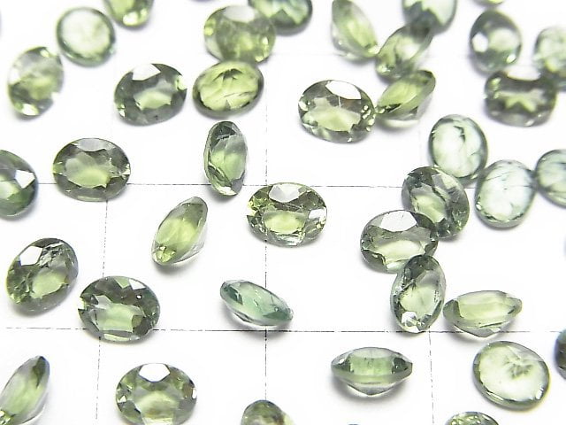 [Video]High Quality Green Apatite AAA- Loose stone Oval Faceted 5x4mm 5pcs