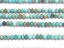 [Video]Turquoise AA++ Faceted Button Rondelle 3x3x2.5mm half or 1strand beads (aprx.15inch/36cm)