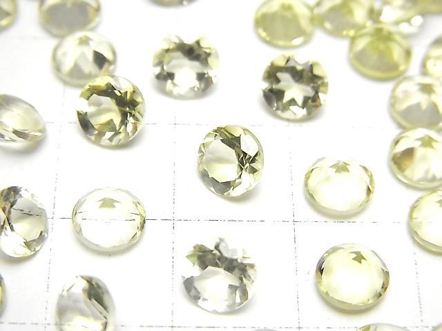 [Video]High Quality Lemon Quartz AAA Loose stone Round Faceted 6x6mm 5pcs