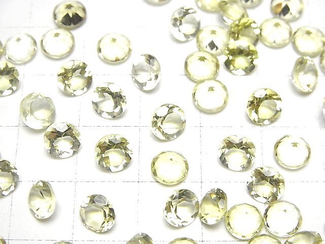 [Video]High Quality Lemon Quartz AAA Loose stone Round Faceted 6x6mm 10pcs