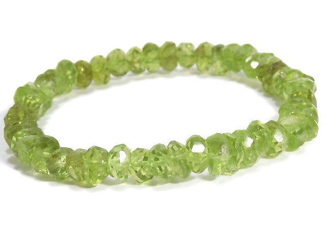 [Video][One of a kind] High Quality Peridot AAA-Faced Nugget Bracelet NO.5