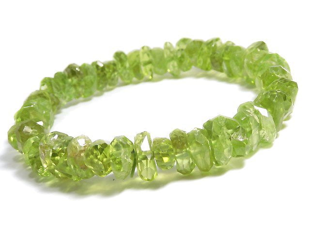 [Video][One of a kind] High Quality Peridot AAA-Faced Nugget Bracelet NO.14