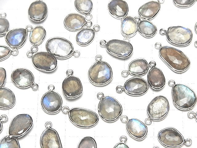 [Video] High Quality Labradorite AAA Bezel Setting Freeform Rose Cut [One Side ] Silver925 4pcs