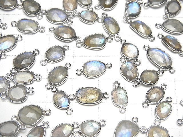 [Video] High Quality Labradorite AAA Bezel Setting Freeform Rose Cut [Both Side ] Silver925 4pcs