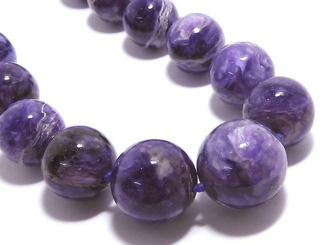 [Video][One of a kind] Charoite AAA Round 14-20.5mm Size Gradation 1strand beads (aprx.19inch/47cm) NO.1