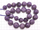 [Video][One of a kind] Charoite AAA Round 15-21mm Size Gradation 1strand beads (aprx.19inch/48cm) NO.2