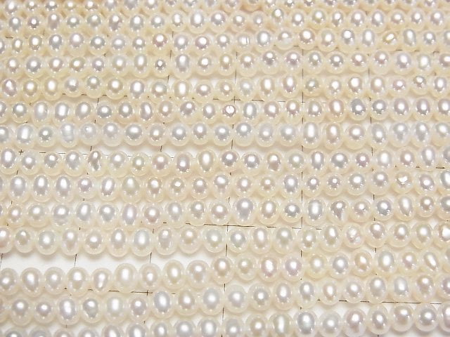 [Video]Fresh Water Pearl AAA Potato 4mm White 1strand beads (aprx.15inch/36cm)