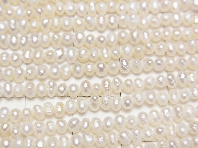 [Video]Fresh Water Pearl AA+ Potato 3-3.5mm White 1strand beads (aprx.15inch/36cm)