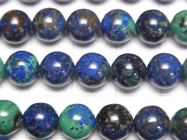 [Video] Azurite AAA Round 8mm half or 1strand beads (aprx.15inch/38cm)